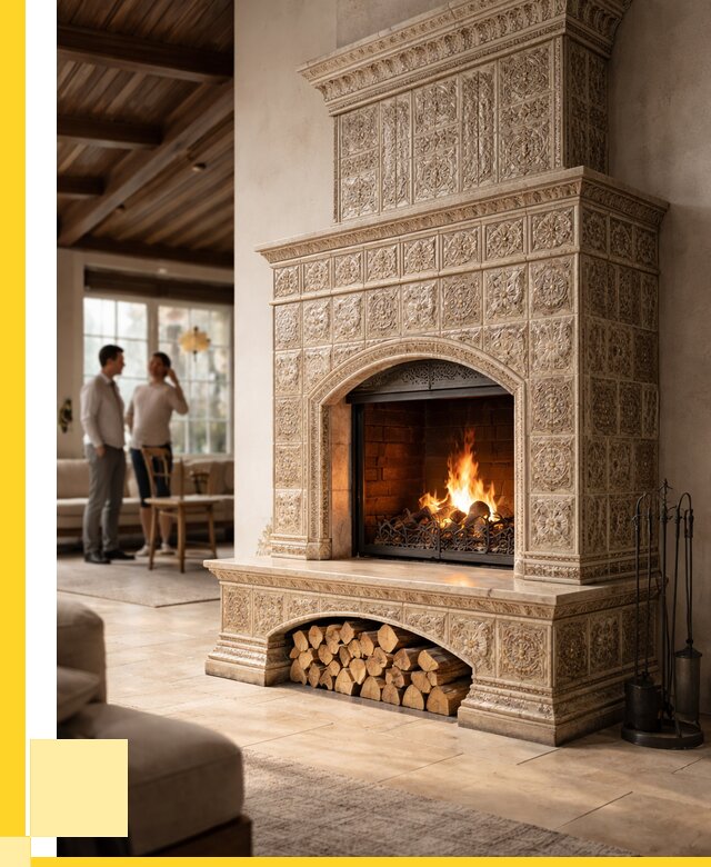 Купить изразцовый камин в Казани от 265425 р. | ЭриданКзн