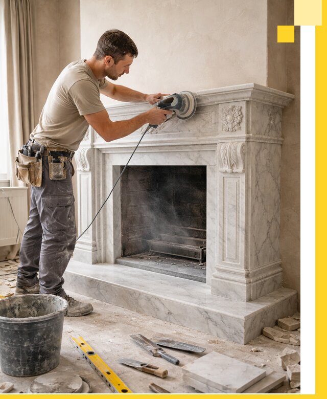 Изготовление и установка мраморных каминов в Казани под ключ