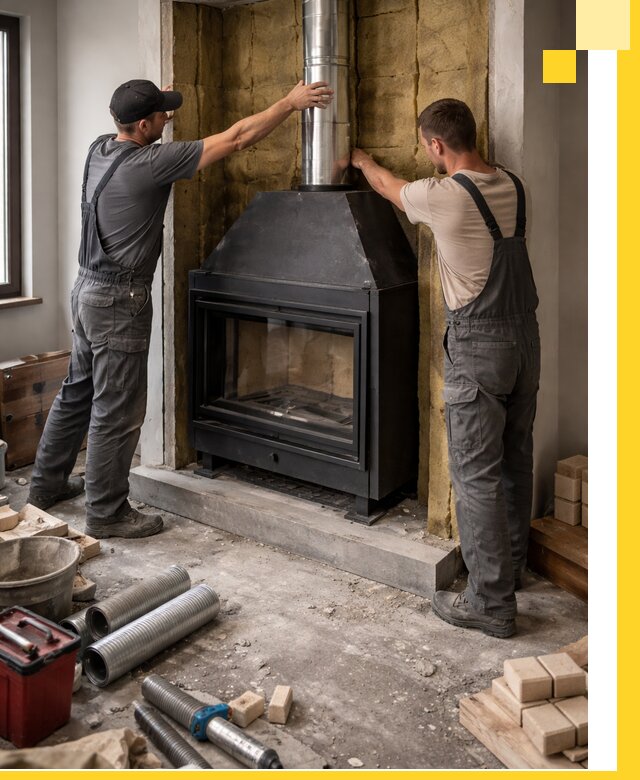 Изготовление и монтаж закрытых каминов в Казани под ключ