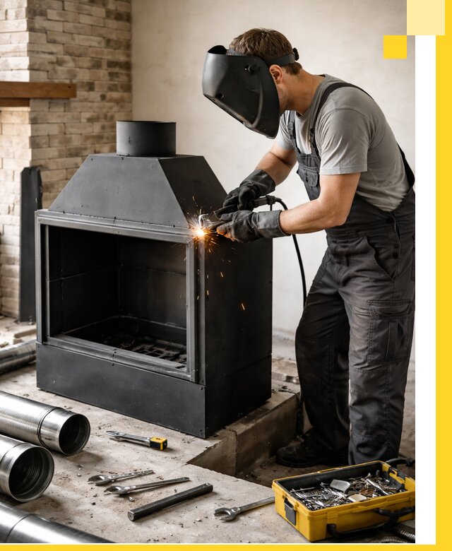 Продажа и установка металлических каминов в Казани под ключ