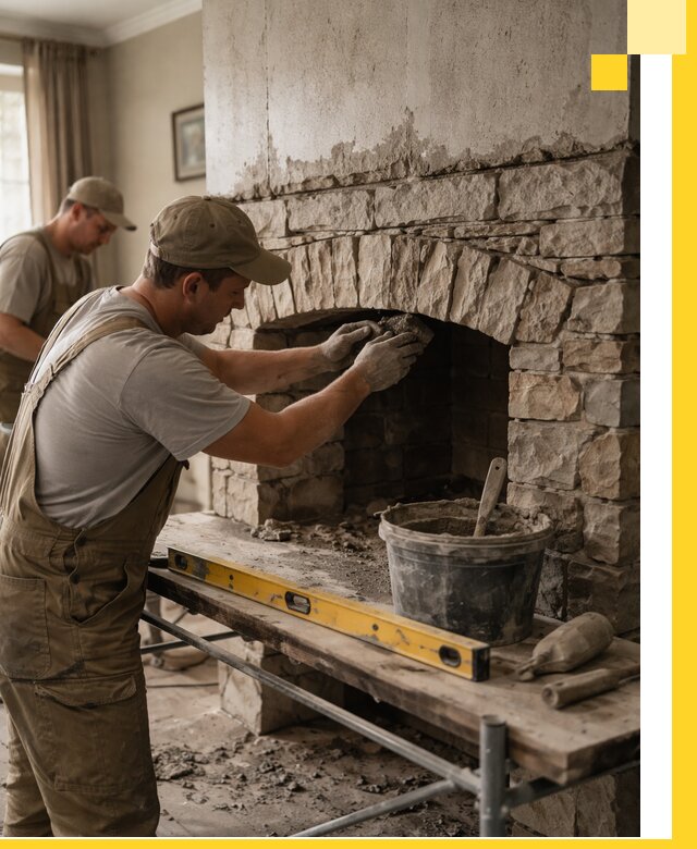 Изготовление каминов под ключ в Казани, монтаж и отделка