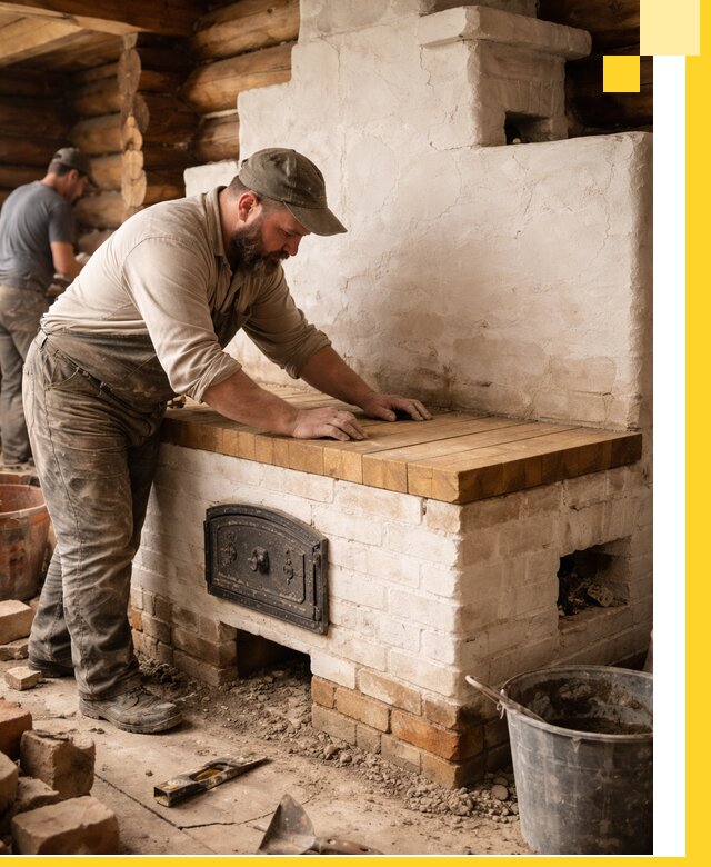 Проектирование и установка русской печи с лежанкой в Казани