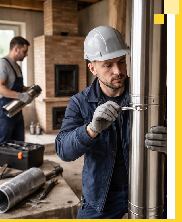 Профессиональный монтаж дымоходов для печей в Казани