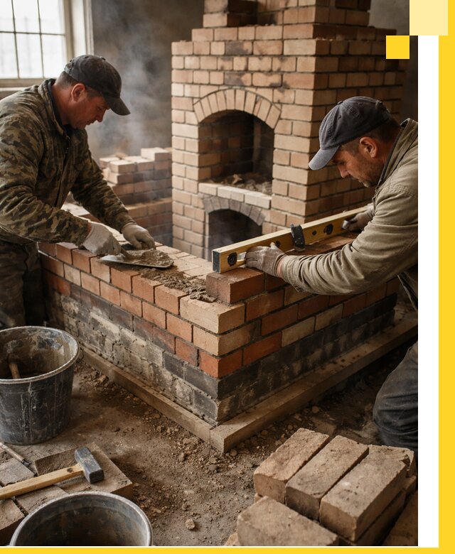 Изготовление и монтаж печей и каминов из кирпича в Казани