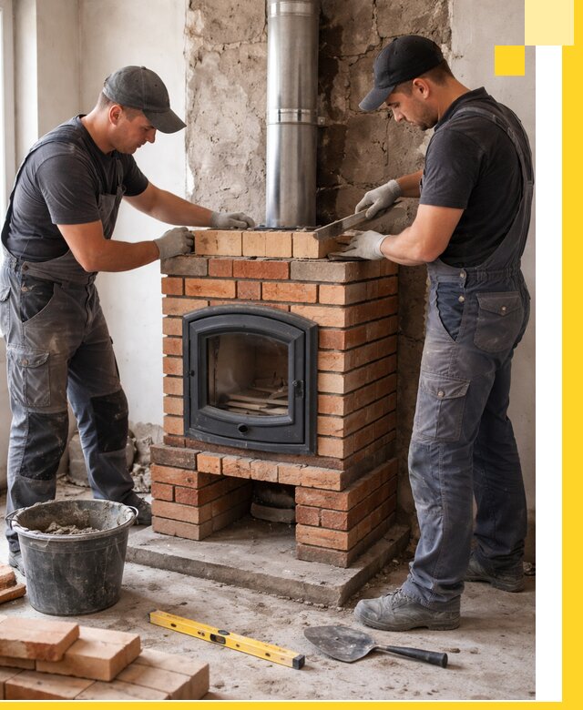 Монтаж печи камина под ключ в Казани с гарантией и пусконаладкой