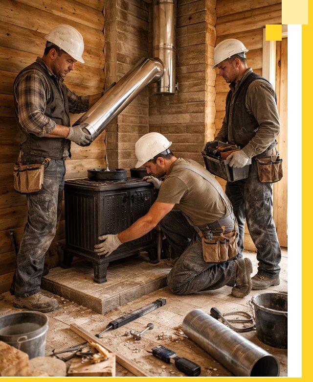 Профессиональный монтаж банных печей и дымоходов в Казани