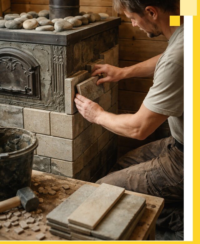 Облицовка банных печей в Казани профессиональная отделка