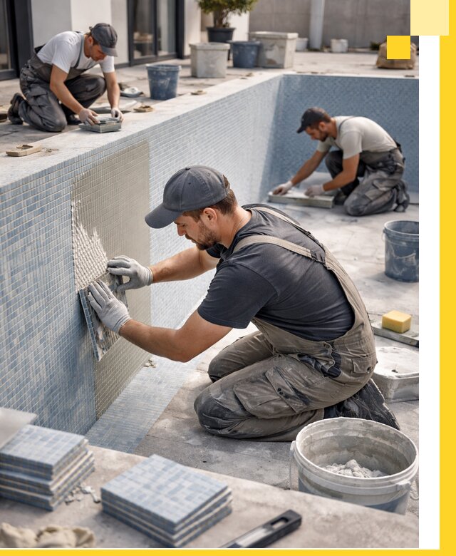 Облицовка бассейнов в Казани плитка мозаика гидроизоляция