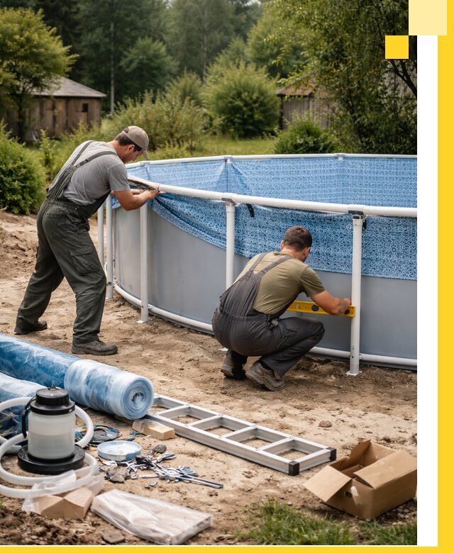 Установка и монтаж каркасных бассейнов в Казани под ключ