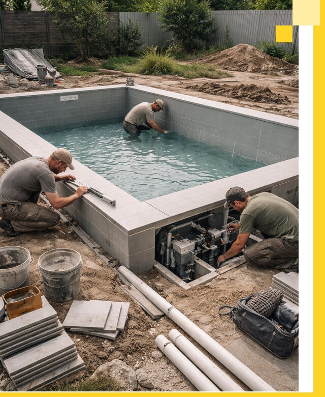 Строительство и монтаж бассейнов для дачи под ключ в Казани