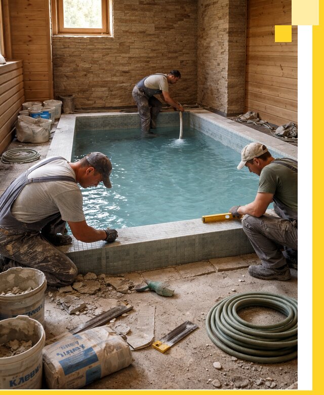 Проектирование и строительство бассейнов для бани в Казани