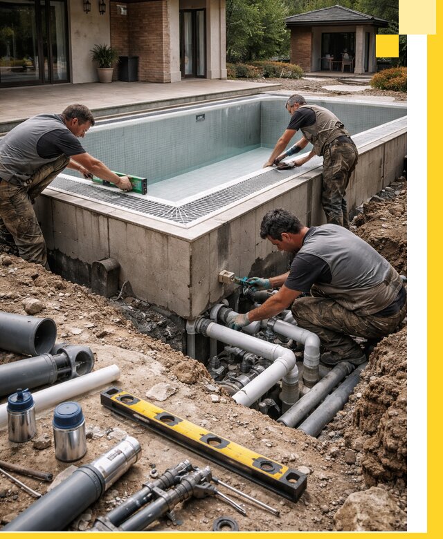 Строительство переливных бассейнов в Казани под ключ