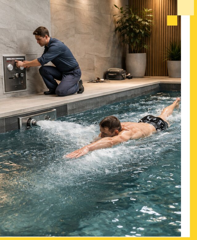 Проектирование и монтаж бассейнов с противотоком в Казани