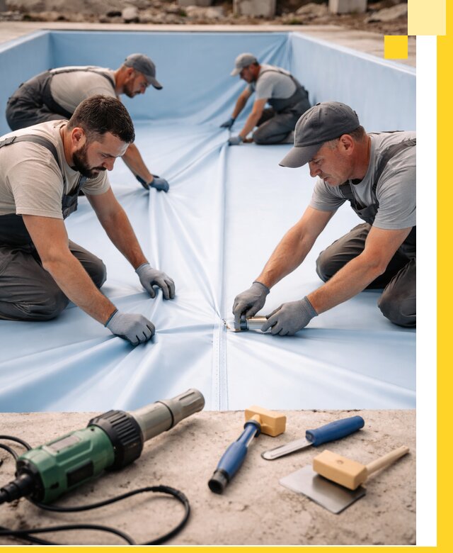 ПВХ пленка для бассейнов с монтажом и гарантией в Казани