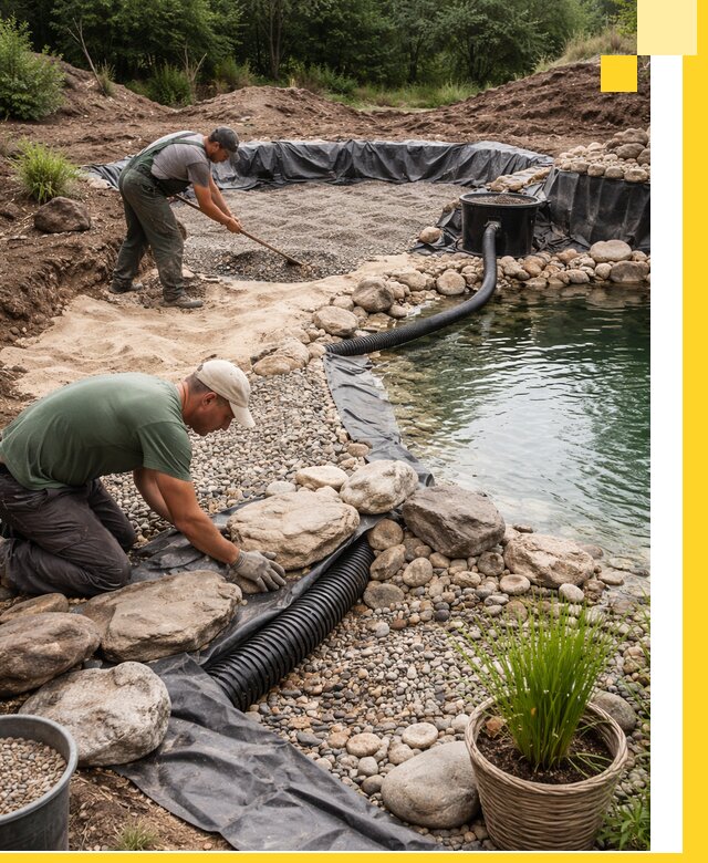 Строительство природных бассейнов и озер в Казани под ключ