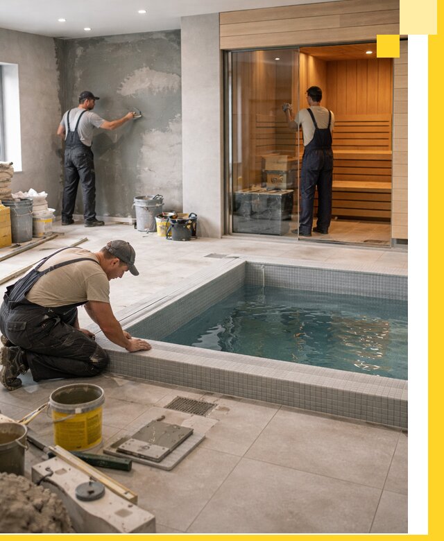 Проектирование и строительство сауны с бассейном в Казани