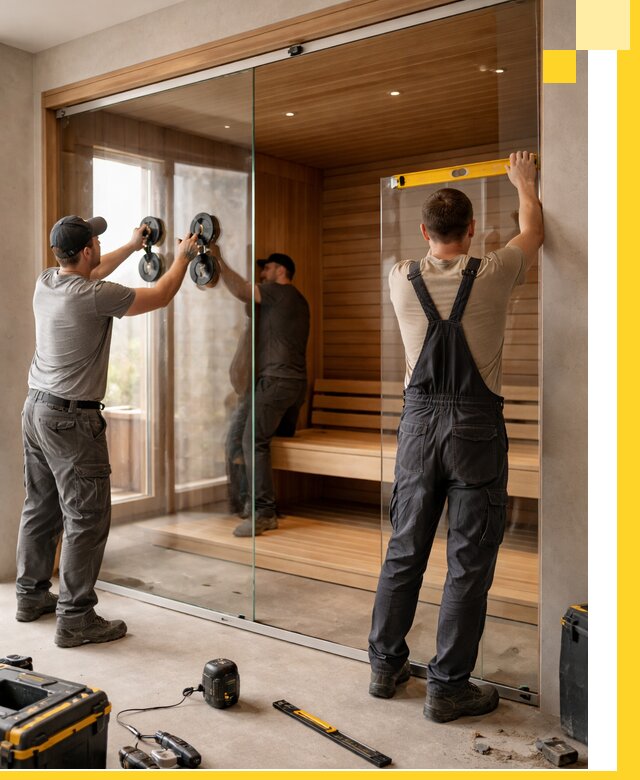 Производство и монтаж стеклянных саун под ключ в Казани