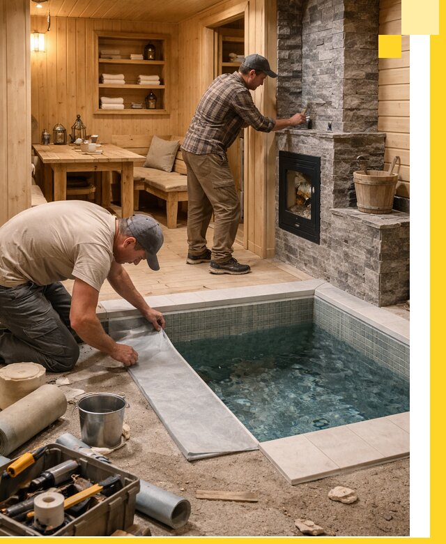 Строительство бань с комнатой отдыха под ключ в Казани