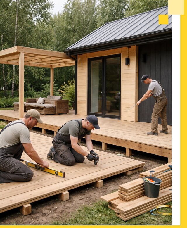 Строительство бань с террасой и бассейном под ключ в Казани