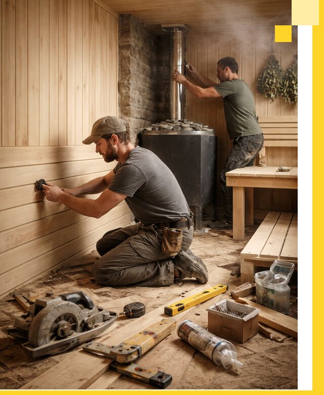 Полное строительство и оснащение парных под ключ в Казани