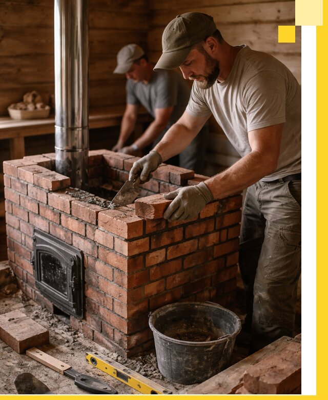 Кирпичные печи для бани под ключ в Казани, проект и монтаж