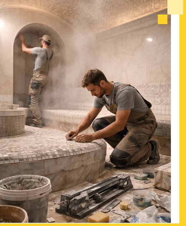 Профессиональный дизайн хамама и SPA под ключ в Казани