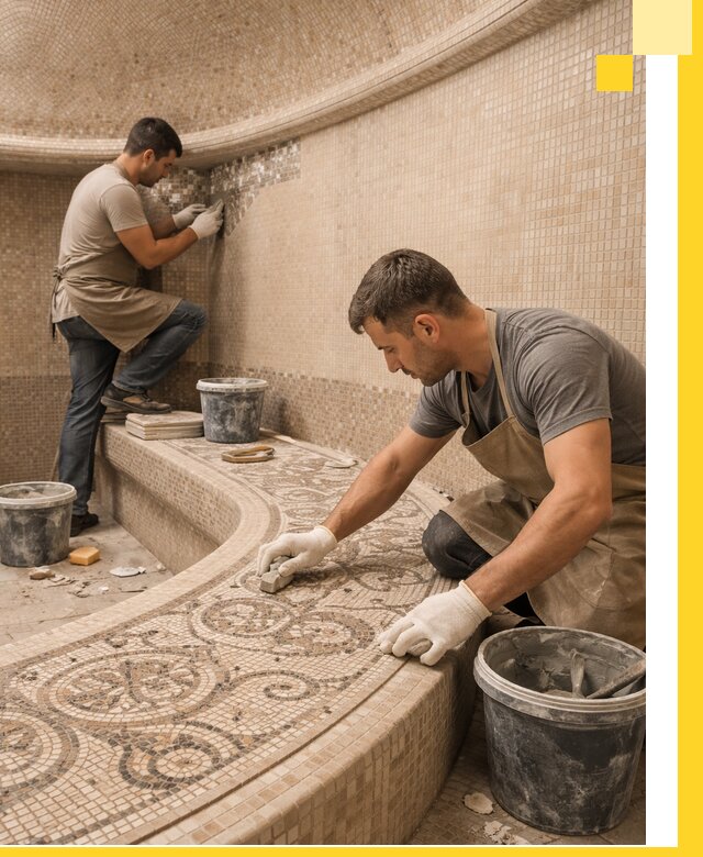 Плитка для хамама в Казани, укладка, подбор и поставка